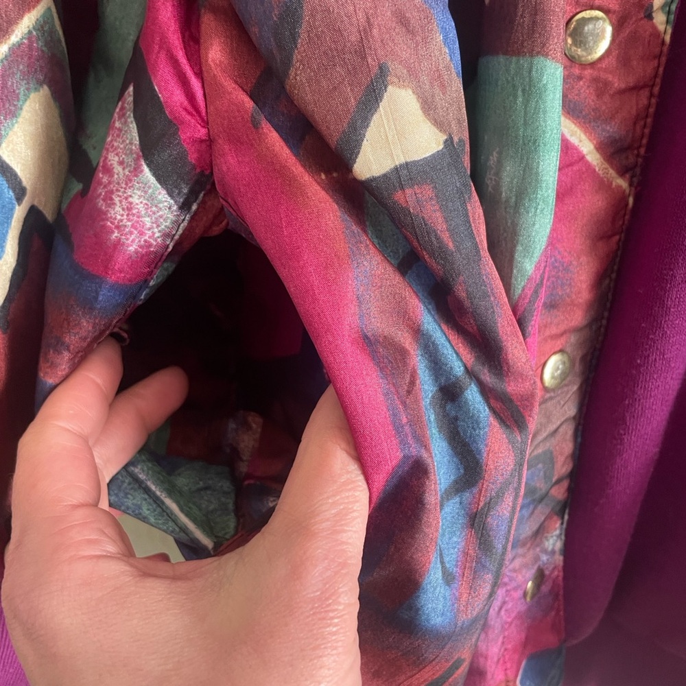 Vintage Reversible Snap Button Oversized Jacket F… - image 5